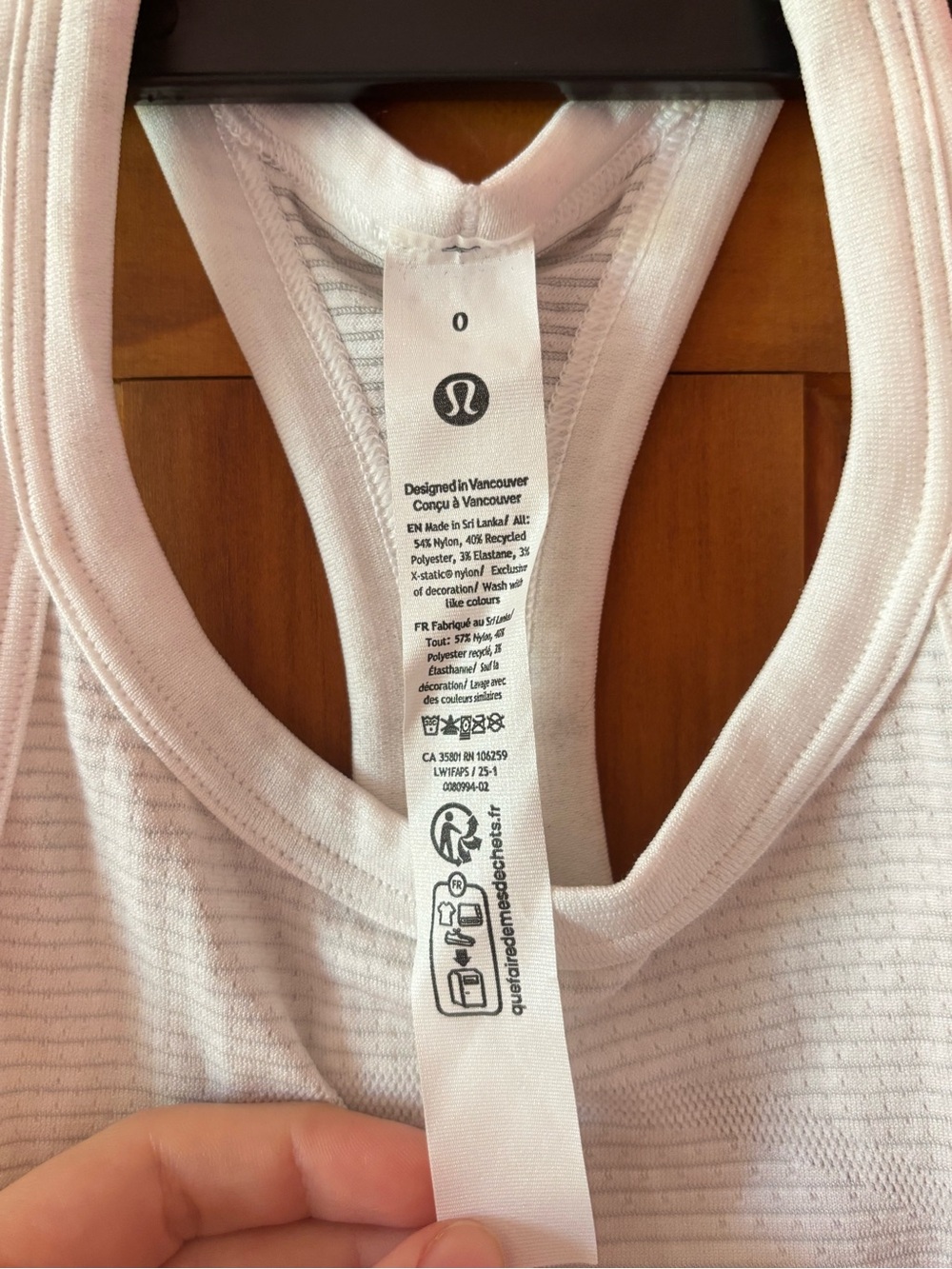 lululemon athletica White Ribbed Racerback Tank - Picture 2 of 3